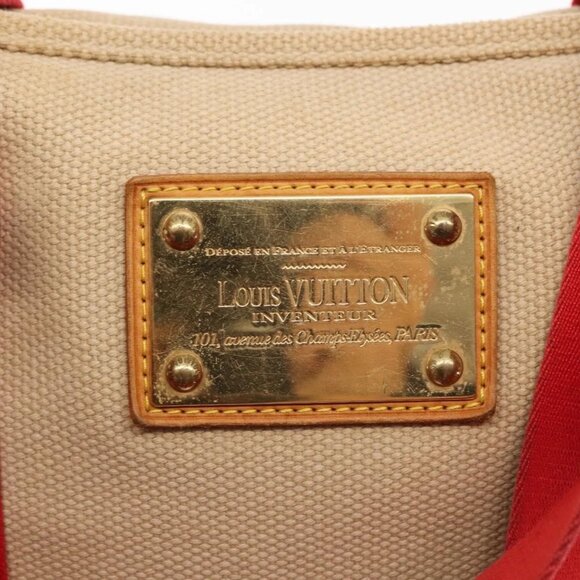 LOUIS VUITTON Antigua Cabas MM Tote Bag Beige Red M40035 LV Auth bs30019 - Picture 13 of 16